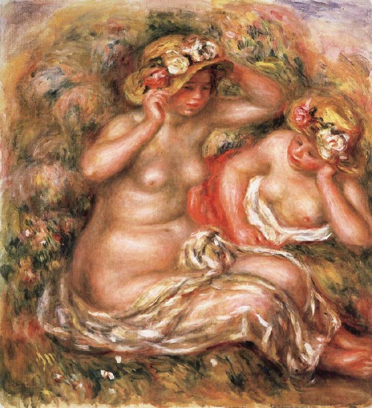 Pierre Renoir The Nudes Wearing Hats Sweden oil painting art